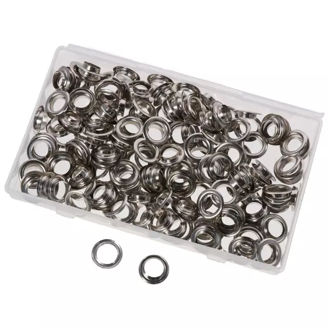 200 Sets Silver Grommet Kit Metal Eyelet  Leather, Fabric, Tarp, Shoes, Clothing