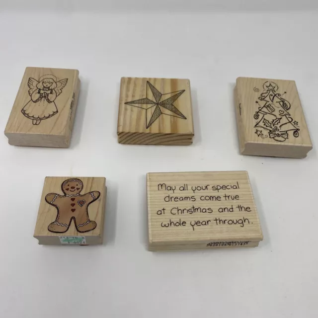 hero arts rubber stamps 5 Wooden  Mixed Bundle  Assortment ￼Christmas Art Crafts