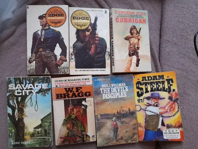 Vintage Western Paperbacks - 7 Western - 1970’s,  George G Gilman etc