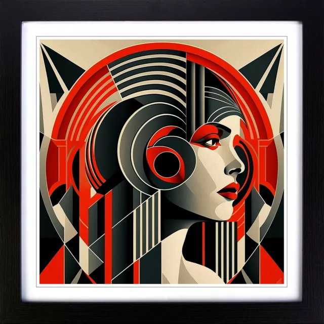 Art Deco Woman Constructivism No.2 Wall Art Print Framed Canvas Picture Poster