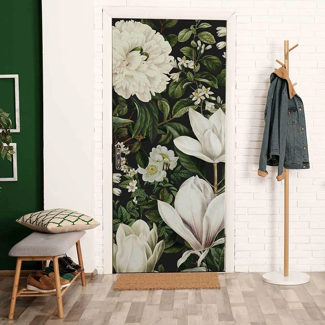 Decorazione adesiva Porta Fiori bianchi sticker lavabile pvc varie misure