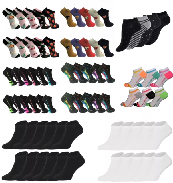 12 Paar Damen Mädchen Sneaker Socken Sport Füßlinge Kurzsocken Baumwolle