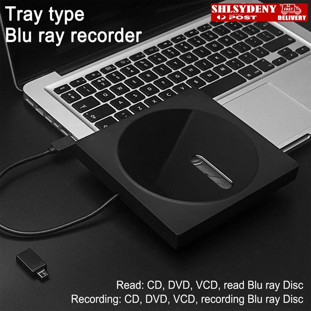 6X Blu ray BD Burner External USB DVD RW CD Writer Portable Drive Black