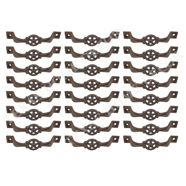 24 Star Handles Cast Iron Antique Style Rustic Barn Gate Drawer Pull Shed Door