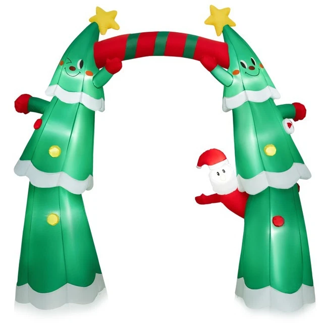11 FEET LIGHTED Christmas Inflatable Archway Decoration with Santa