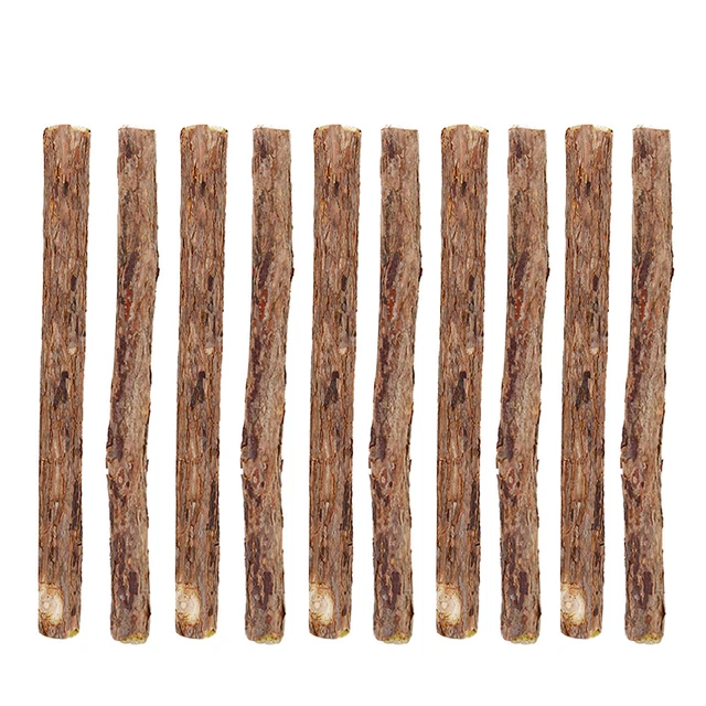 10pcs Natural Silvervine Sticks Cats Catnip Teeth Molar Chew Wood Polygonum FS2#