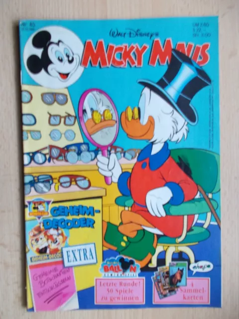 Comics, Hefte, MICKY MAUS, Band Nr. 45/1991, ohne Beilage, Walt Disney, Ehapa