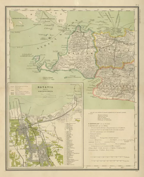 DUTCH EAST INDIES Indonesia W JAVA Banten Batavia Jakarta DORNSEIFFEN 1902 map