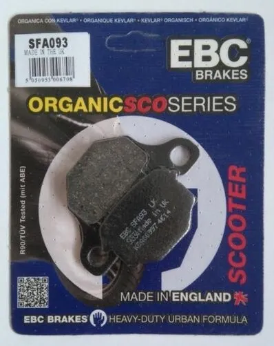 Derbi Atlantis 50 (2007 to 2011) EBC Organic FRONT Disc Brake Pads (SFA93) 1 Set