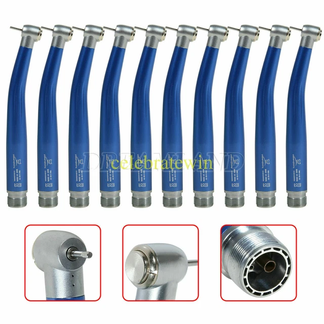 10 x NSK Style Dental High Speed Handpiece Air Turbine Push 4 Hole Blue S''WK