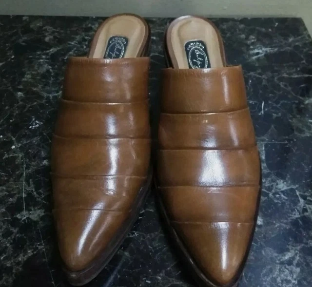 SALPY Womens Shoe Mule Brown Leather - Size 7