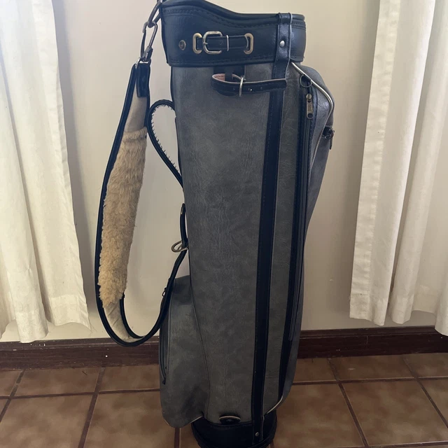 BUTCHART NICHOLLS GRAY Faux Leather Golf Bag Vintage 3 Compartments