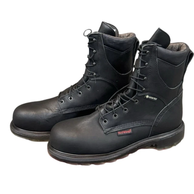 RED WING 2416 GoreTex Work Boots Mens 11.5D Black Leather Steel Toe ...