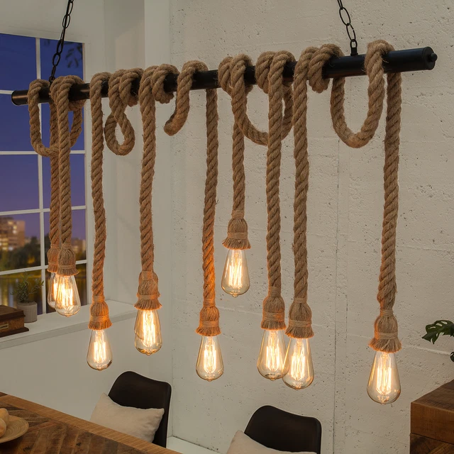 Maritime Hängeleuchte SEVEN SEAS II 120cm Seil Lampe Hängeleuchte Pendelleuchte