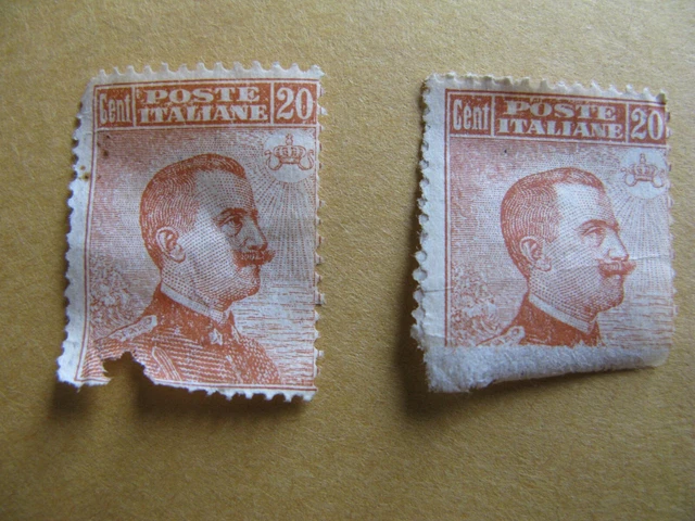 POSTE ITALIANE 20 CENT, Michetti, 1916-1930 Stamp, 2 stamps $2.49