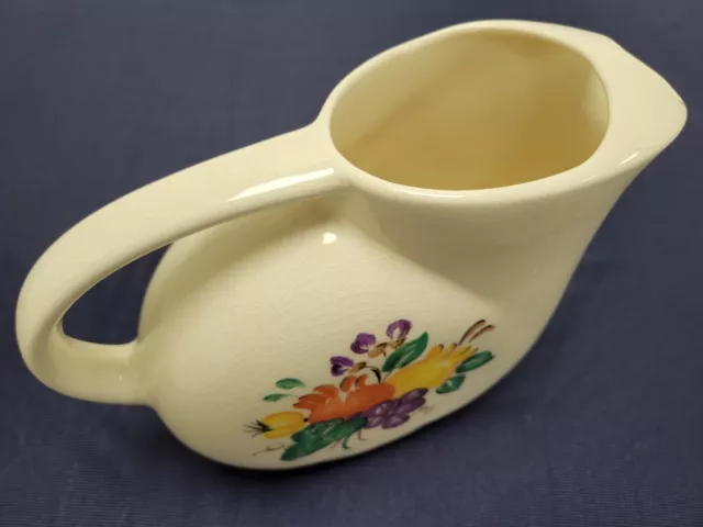 Vintage Knowles Utility Ware Refrigerator Water Milk Pitcher Fruit Flowers White