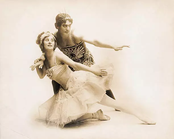 Anna Pavlova and Mikhail Mordkin Russian ballet dancers 1920 Old Photo