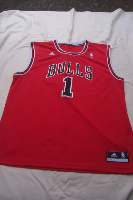 Adidas Nba Chicago Bulls ( Derrick Rose 1 ) Red Jersey ( Size Xl )