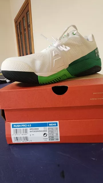 Wilson Rush Pro 4.0 Mens Size US 13 Tennis Shoes - White/green