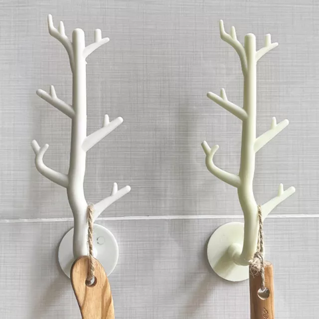 Branch Sticky Seamless Adhesive Hanging Coat Hanger Hook Key Holder Wall Hook