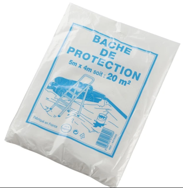 Bâche de protection fine chantier 4m x 5m