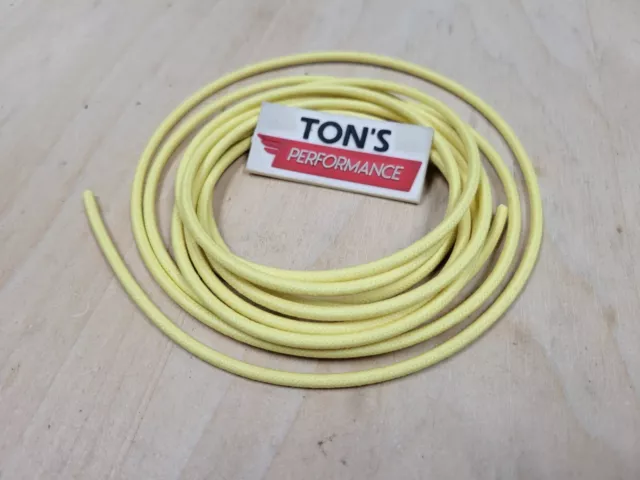 10 feet 14ga Vintage Braided Cloth Covered Primary Wire 14 ga gauge Solid Yellow