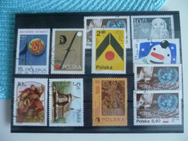 Steckkarte Briefmarken, Polen, Polska, diverse Motive, gestempelt, Set 12