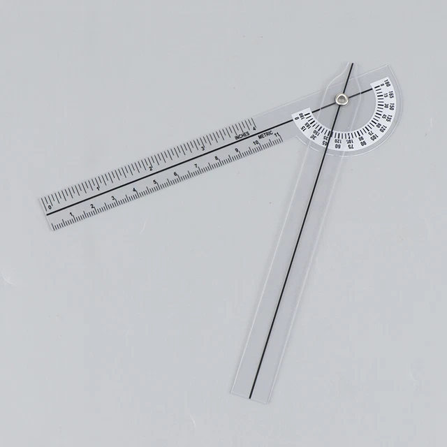 Gonigrafo medico PVC economico all'ingrosso 180 gradi righello angolare dito F2