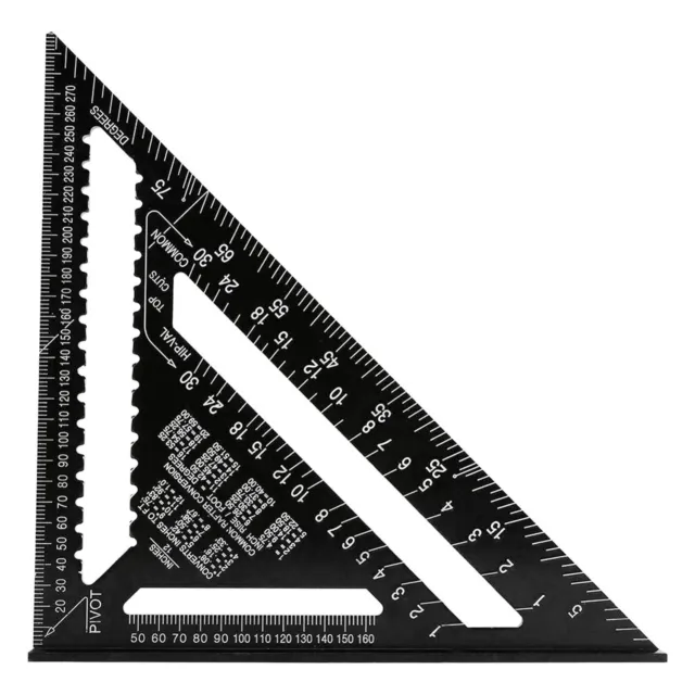 12 inch Roofing Speed Square Aluminium Rafter Angle Measuring Triangle Guide