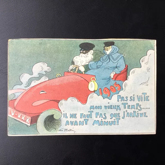 CPA Antique André Hellé Automobile Illustrator 1905 Antique Postcard PC