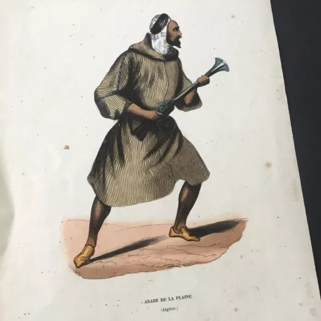 Gravure XIXè Arabe de la Plaine Algérie Etching 19thC