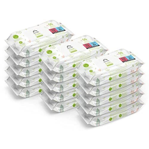 Amazon-Marke: Mama Bear Frisch Baby Feuchttücher, Aloe Vera, 1008 Stück (18 p...