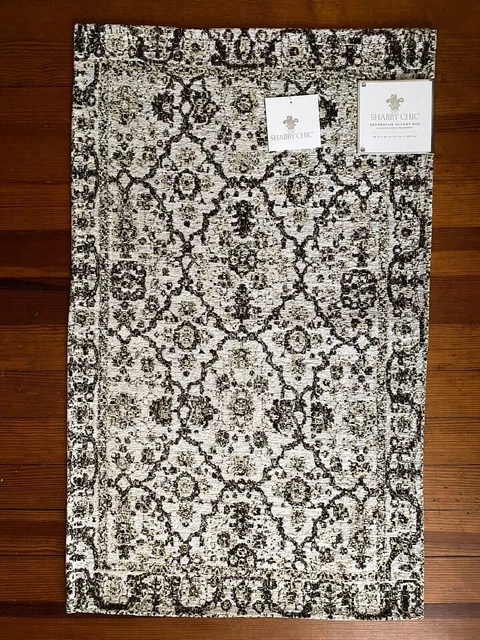 SHABBY CHIC Decorative Accent Rug Stella in Beige Boho Chic 24" x 40" Non-Slip