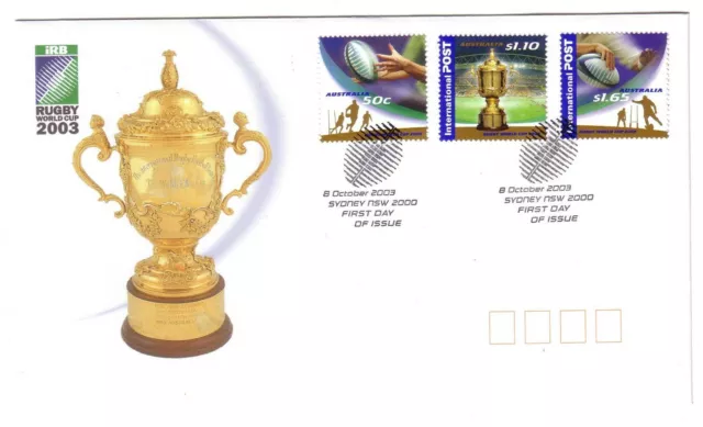 2003 FDC. Australia. Rugby World Cup. "Football" PictPMK "SYDNEY"