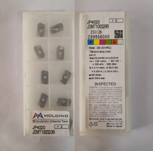 HITACHI JDMT100320R JP4020 Milling blade Carbide inserts 10Pcs