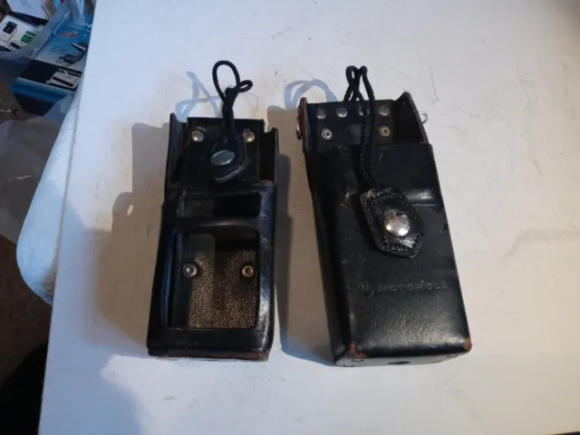 2 Vintage Leather Motorola Radio Holsters