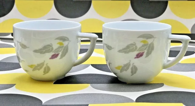2 Cups Coffee Bernardaud Model 'Small Windscreen' Porcelain Limoges Vintage Old