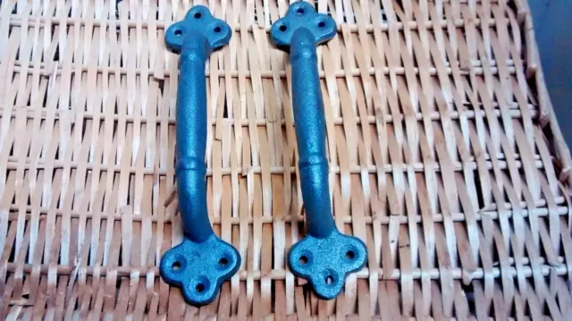2 Large Cast Iron Antique RUSTIC Barn, Gate Pull, Shed Door Handles.