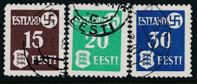 Stamp Germany Estland Mi 01-3 WWII 1941 War Occupation War Era Set Estonia Used