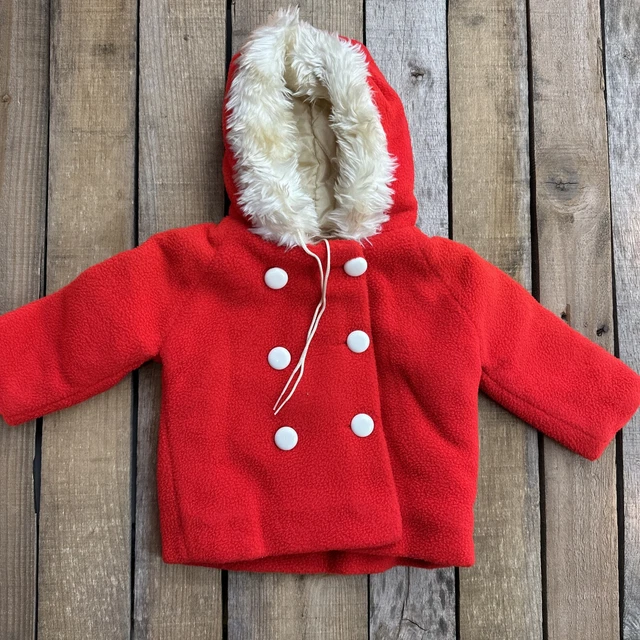 Vintage Red Hooded Toddler Coat Jacket 18 Months Maded In USA