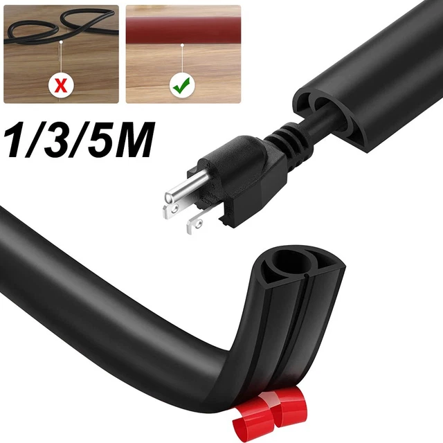 1/3/5M Flexible Small Cable Duct,Self-Adhesive Base Cable Bridge for Power Cords