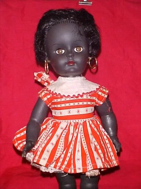 1950's 60's BLACK DOLL ENGLAND in ORIGINAL DRESS & UNDIES RODDY? PEDIGREE? 16"