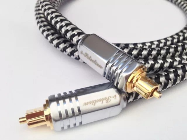 1m Ultra Premium Toslink Optical Fibre Cable Gold Plated 5.1 7.2 Digital Audio