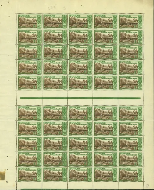 French Colony Inini 1939- MNH stamps.Yvert Nr.: 37. Sheet of 50. (EB) AR1-01220