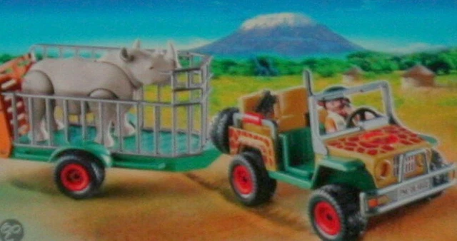 Pièce Playmobil Vintage Safari - Remorque Rhinocéros - Ngorongoro - Collection