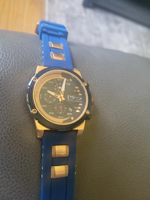 DANIEL STEIGER RENEGADE Rose Gold & Blue Men's Chronograph Watch 9346BM NWB