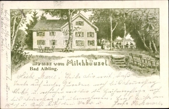 Künstler Ak Bad Aibling in Oberbayern, Gasthaus Milchhäusel - 10291911