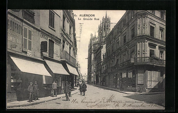CPA Alencon, La Grande Rue, vue de la rue