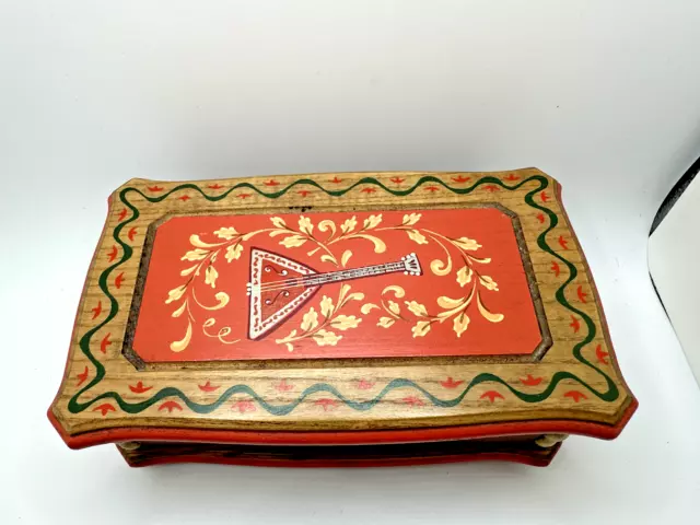ANRI Italy Hand Carved Hand Painted Wooden Music Box Swiss Movement Dr Zhivago