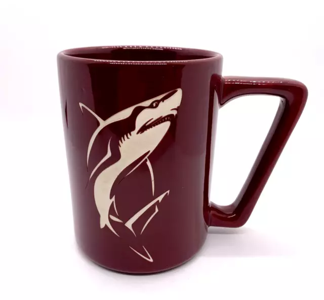 Rare Htf Seaworld Deep Etch Shark Mug Square Handle